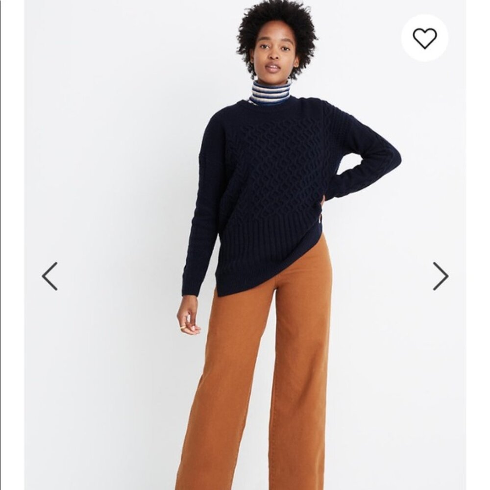 Madwell - Patchwork Cableknit Tunic Sweater Af609… - image 1